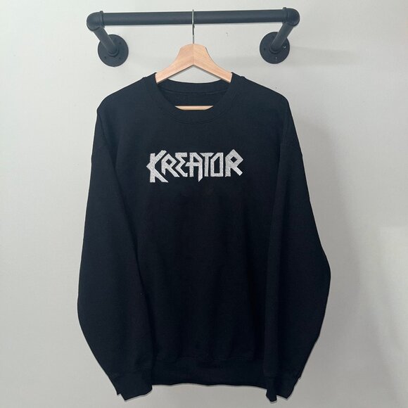 Black White Kreator German Thrash Heavy Metal Band Music Crewneck Sweatshirt - Picture 1 of 2